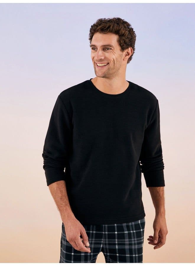 Standard Pattern Plaid Fleece Men's Pajamas Set - 2