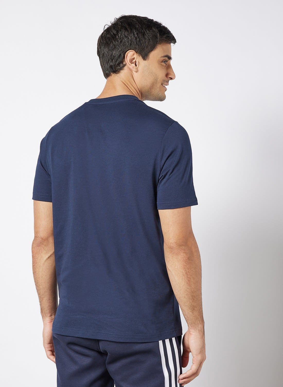 Essentials Embroidered Linear Logo T-Shirt Navy - 3