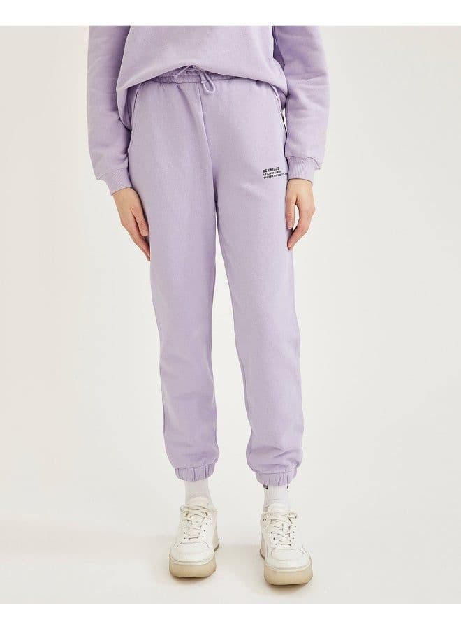 Relaxed Fit Knitted Joggers Lilac - 2