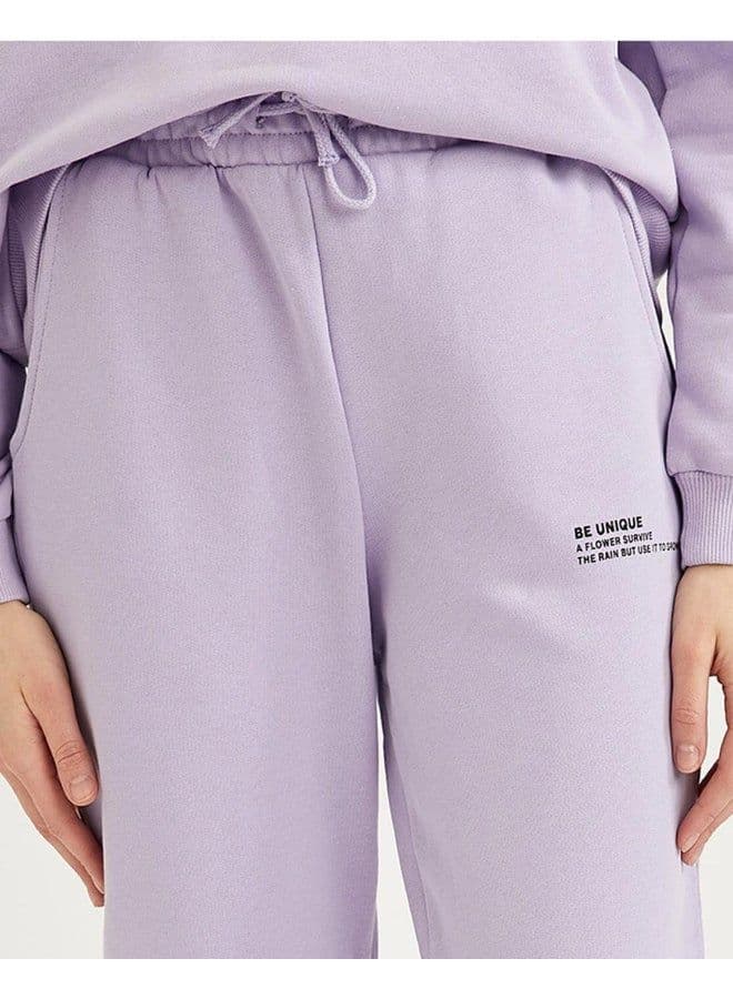 Relaxed Fit Knitted Joggers Lilac - 3