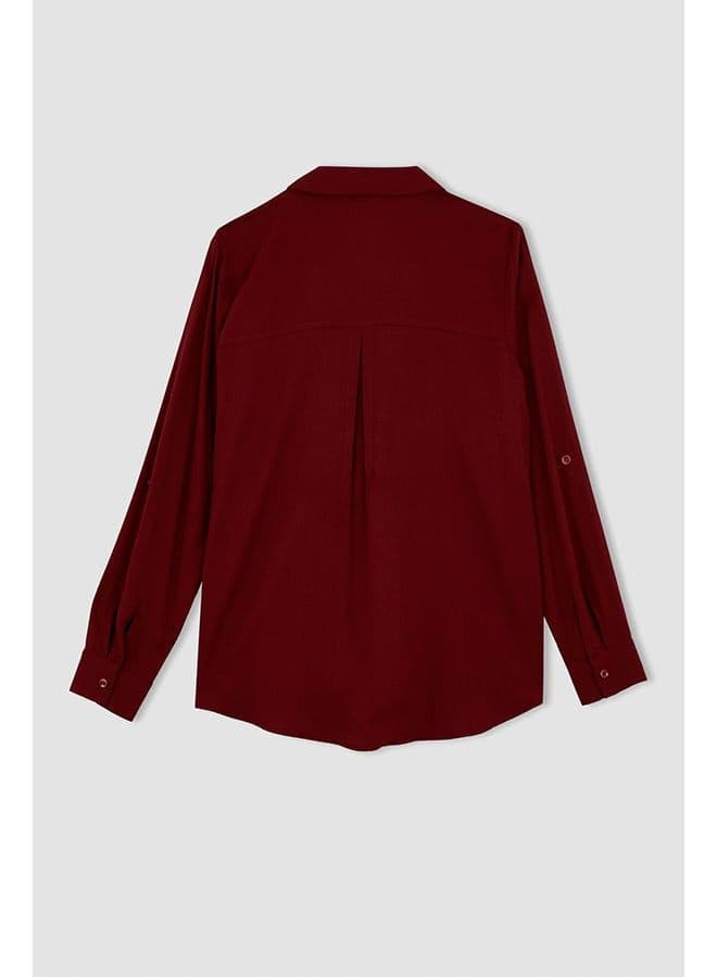 Woman Bordeaux Long Sleeve Blouse BORDEAUX - 3