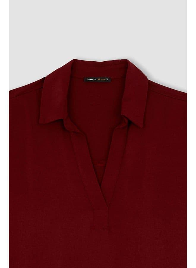 Woman Bordeaux Long Sleeve Blouse BORDEAUX - 2