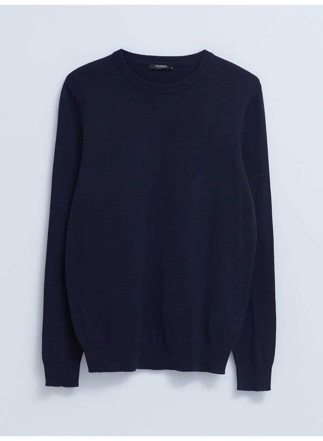 Crew Neck Long Sleeve Men's Knitwear Sweater